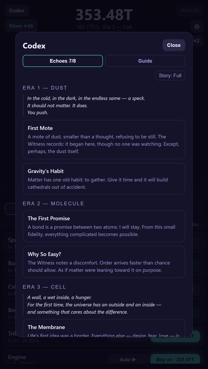 MOTE — the Codex of Echoes lore collection